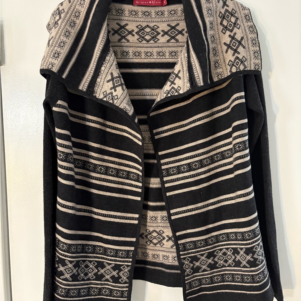 Krimson Klover Black and Cream Cardigan